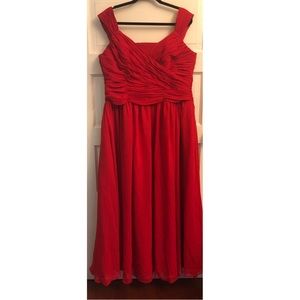 Allure bridals bridesmaids red off the shoulder
